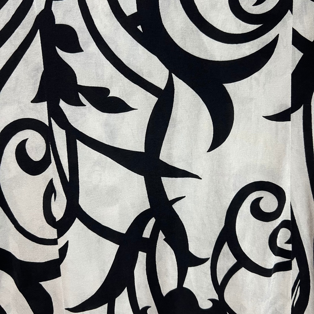 St John Blouse Womens 8 Black White Abstract Pleated Long Sleeve Career - Picture 10 of 12
